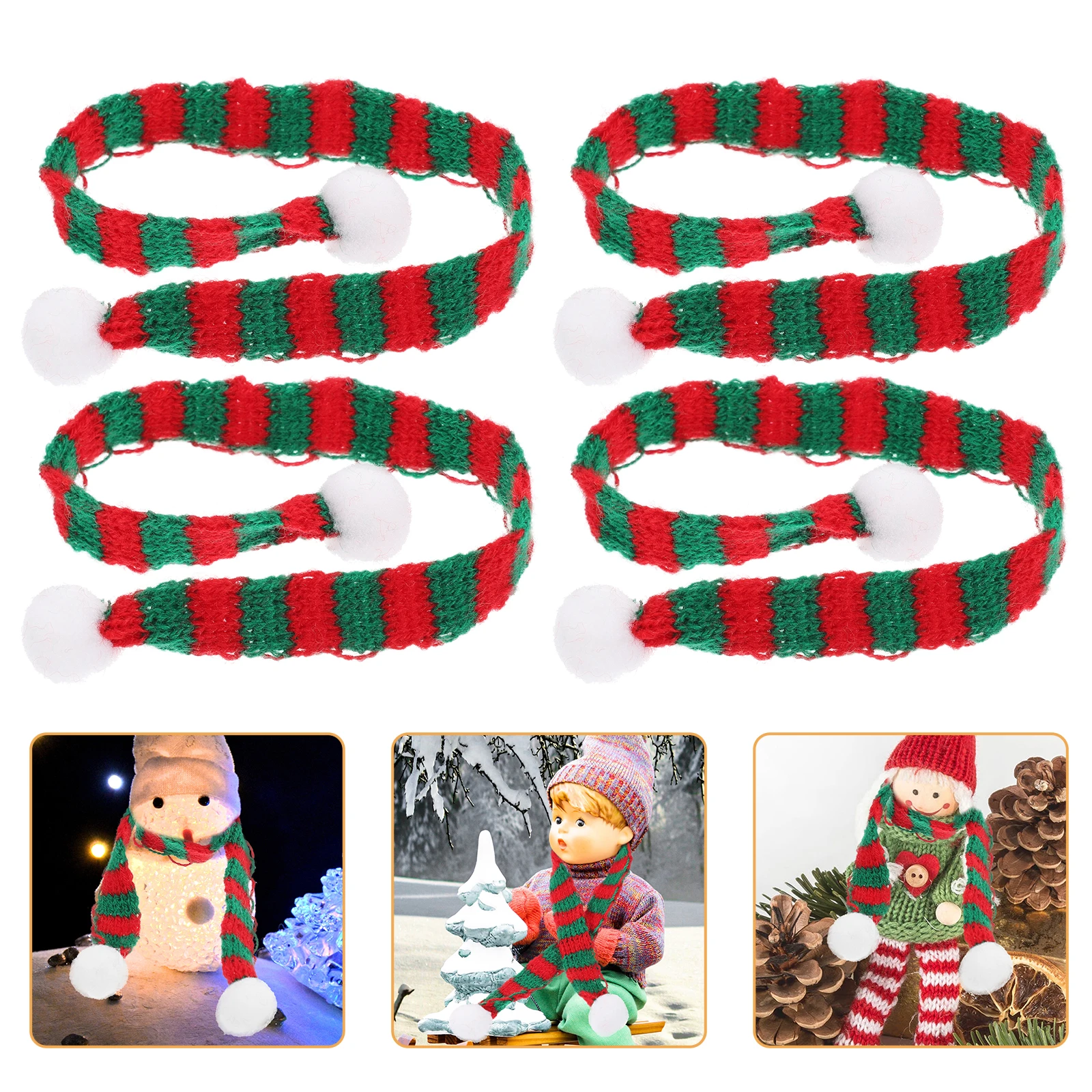 

Knitted Scarf Decoration Mini Scarves for Snowman Craft Small Women Crafts DIY Hairball Tiny Miniatures Oversize