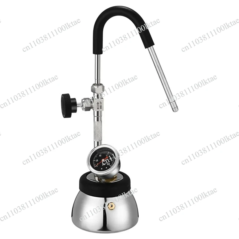 New Stainless Steel Stovetop Moka Pot, Steam Coffee Maker with Latte Art Function, Compatible with Induction Cooktops