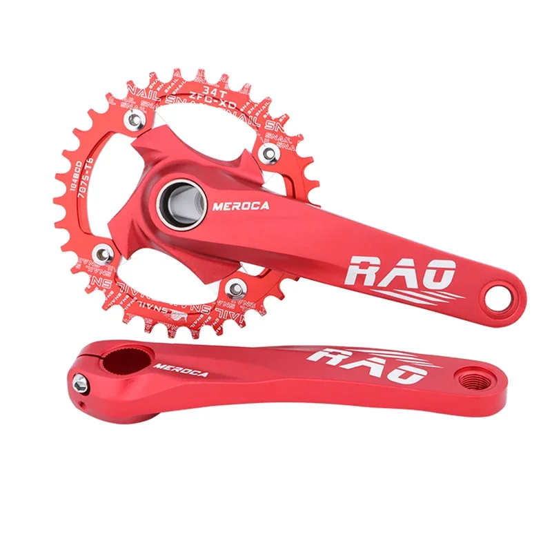 MEROCA Bicycle Crankset 170mm Forging Crank Narrow Wide teeth 104BCD Chainring 32/34/36/38T Chain Wheel For MTB bike crankset