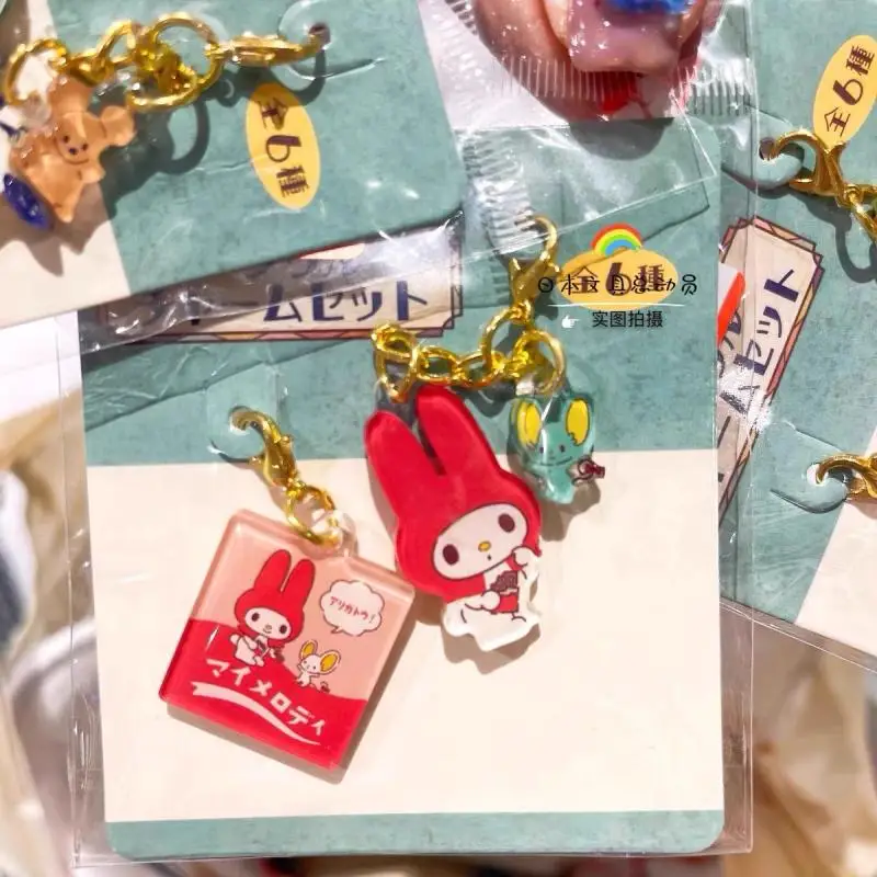 Sanrio acryl rits pull sleutelhanger Hello Kitty My Melody kreeft sleutelhanger actiefiguren sleutelhanger kerst verjaardagscadeaus