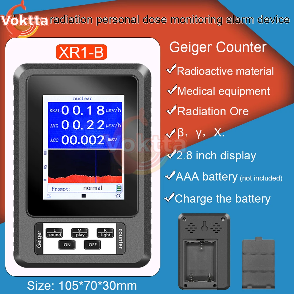 XR1 Nuclear Radiation Detector Color Display Screen Geiger Counter Electromagnetic Radiation Detector EMF Geiger Counter Tester