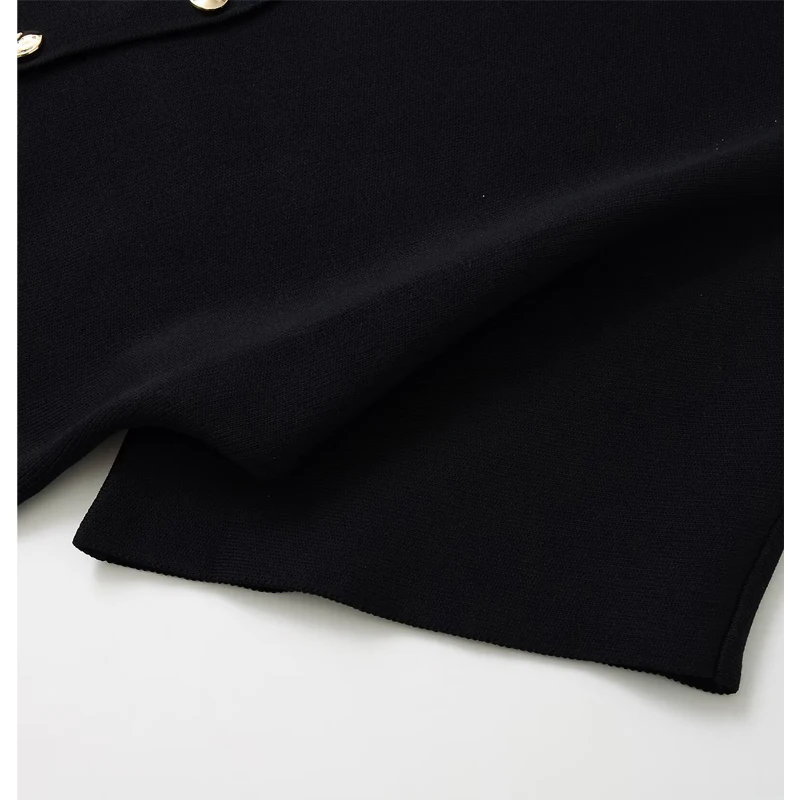 MUJER สีดํา Crop ถักเสื้อผู้หญิง 2025 แขนสั้นผู้หญิงฤดูร้อนสบายๆถักเสื้อสเวตเตอร์ถักผู้หญิงวันหยุดผู้หญิงเสื้อ