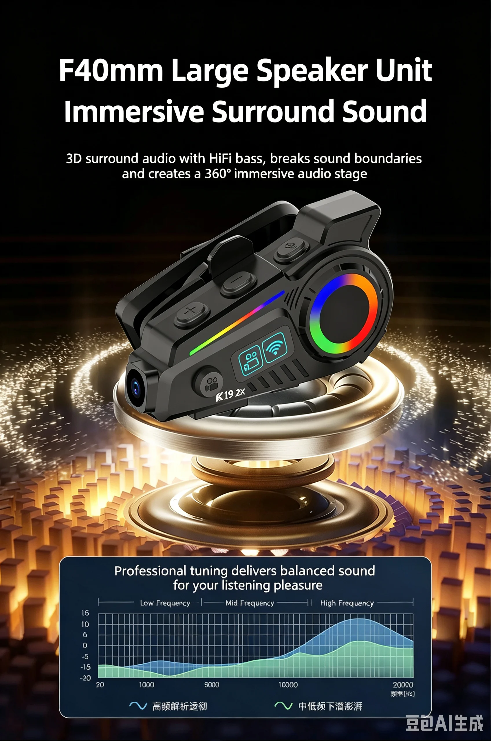 k19-2x-ip8-防水ヘルメット-bluetooth-ヘッドセット-hd-サウンド-40h-バッテリー寿命オートバイ乗馬ギアヘルメットイヤホン表示画面