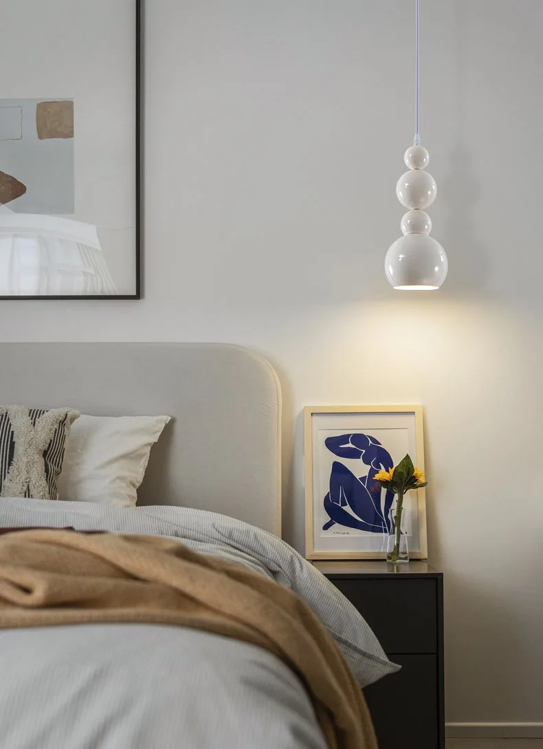 White Metal Pendant Lights Bedroom Dining Room Indoor