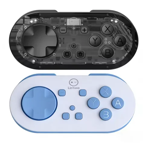 MINI KS54 Bluetooth Joystick for Switch Pro Gamepad Metal Rocker Crystal Key Joypad Compatible with Switch OLED Handle Game Cont