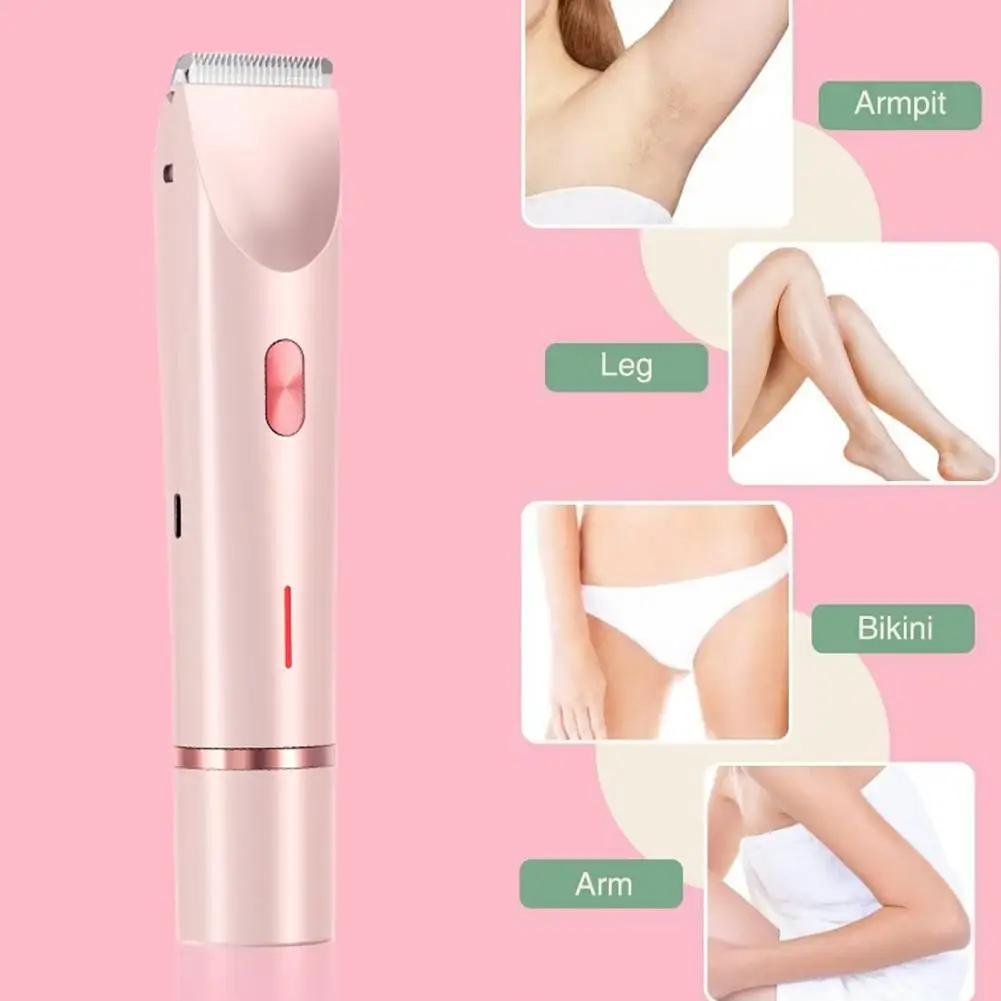 Women Double-Head Electric Shaver USB Rechargeable Portable Face Body Bikini Area Arm Leg Hair Removal Razor Epilator Trimmer