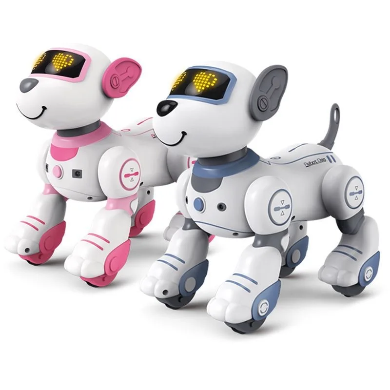 Remote Control Robot Dog Toy, Smart Interactive Dancing RC Electronic Pets with Sound LED Eyes, Rechargeable Intelligent Robotic