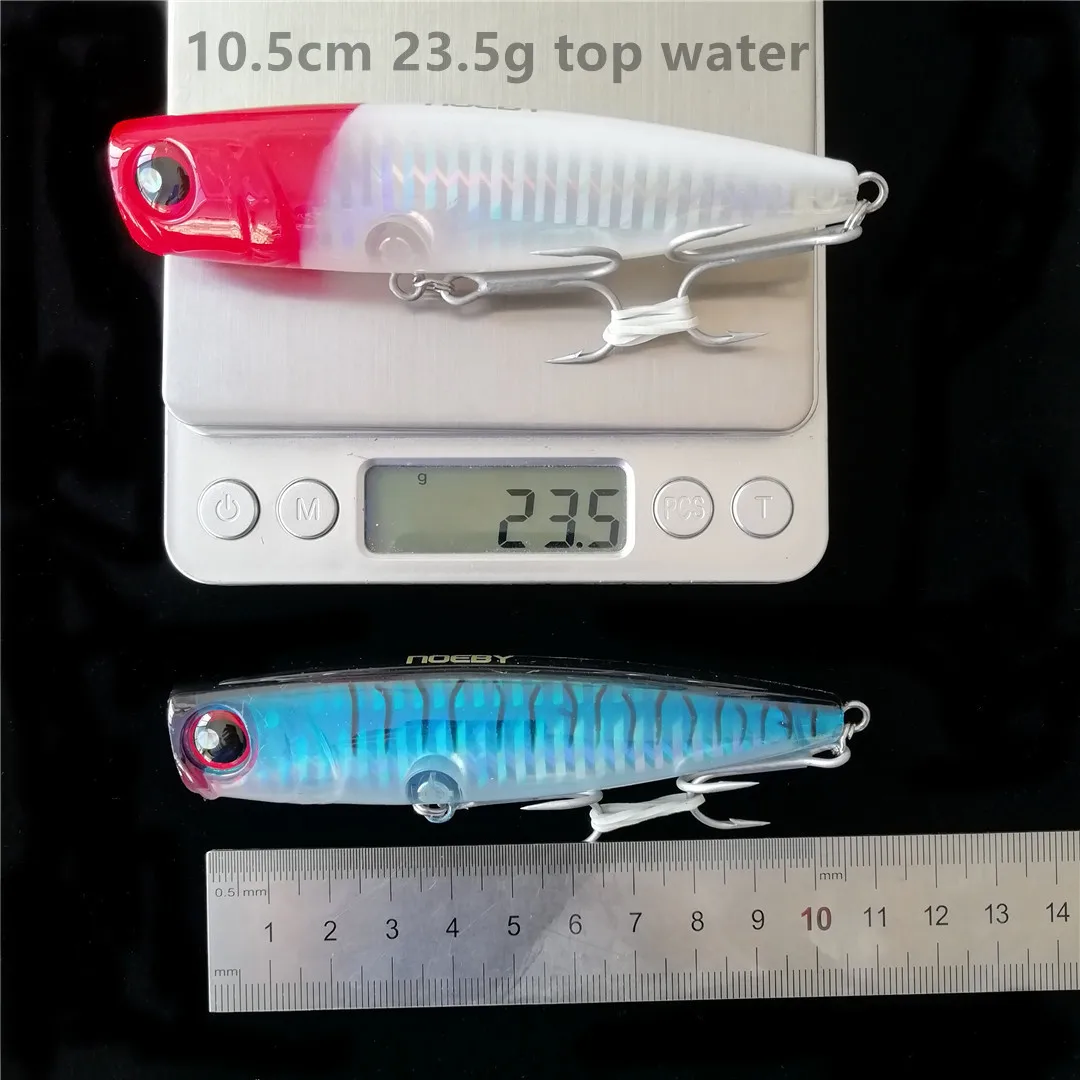 New Arrival 4pcs Big Popper Fishing Lures 105mm 24g 3d Eyes Bait Topwater Crankbait Wobblers Tackle Isca Poper