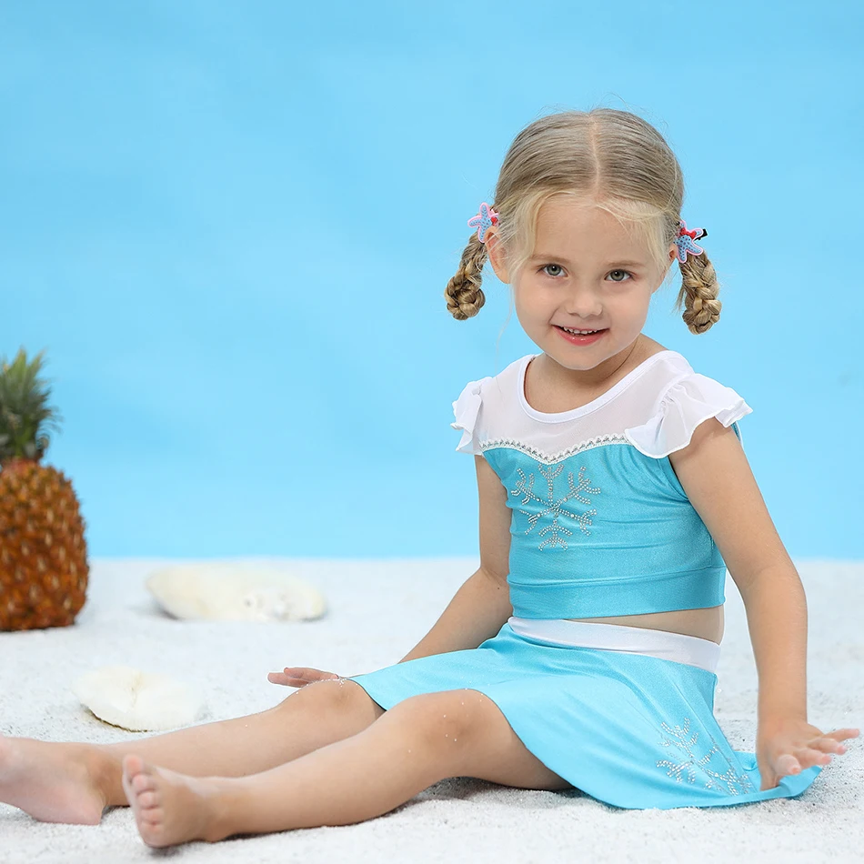 

Print Swimsuit2 Piece Girls Swimsuit Quick Dry Skirted Tankini Set for Toddler Girls Beach Pool Wear Kid Skirt Baby Swimming