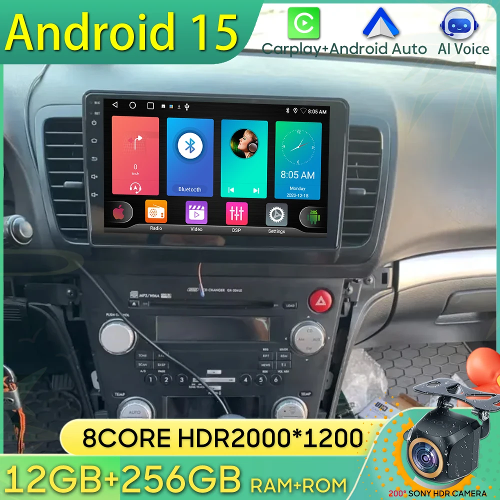 Android 15 Car Radio For Subaru Outback 3 Legacy 4 2004 2005 2007 2008 2009 GPS Navigation Android Auto Carplay Wifi No 2din DVD