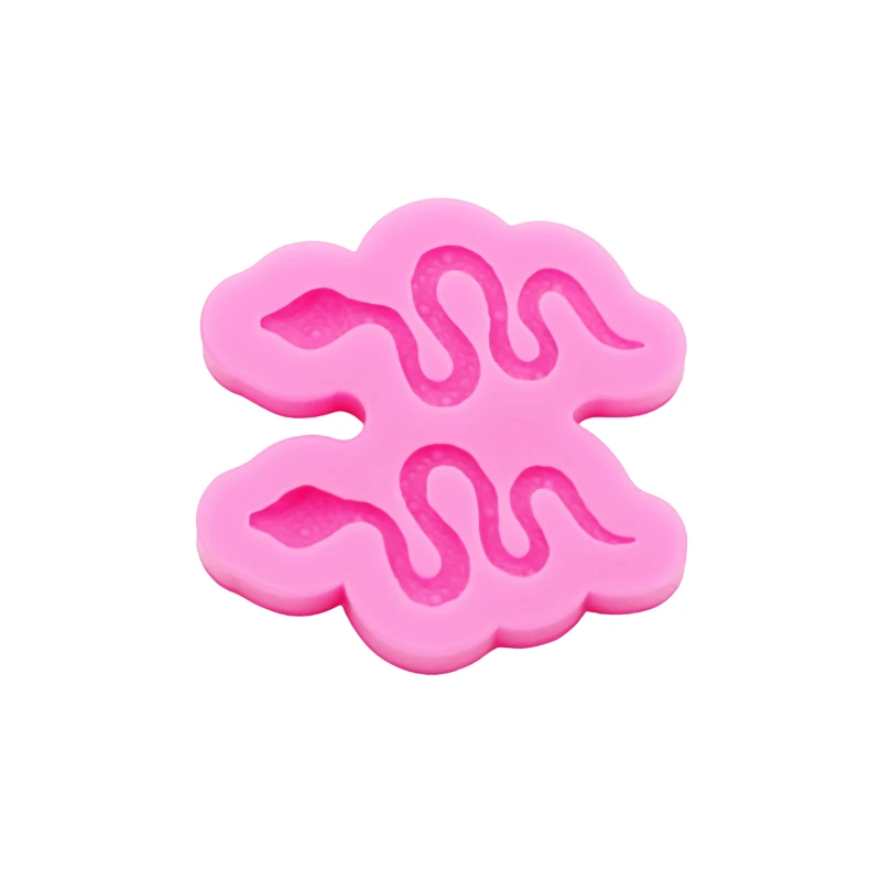 GJ-58 Snake Earrings Silicone Mold DIY Shaker Resin Clay Animal Jewelry Mold Cake Candy Cookies Polymer Clay Chocolate Silicone