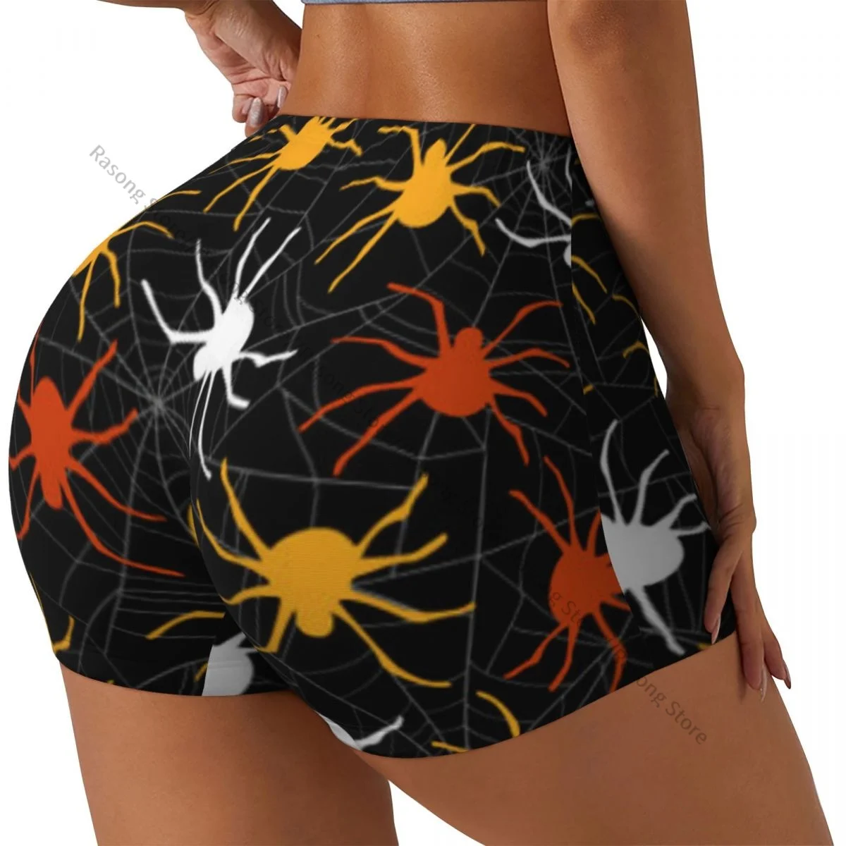 Women Yoga Shorts Spiders Pattern Workout Shorts Fitness quick-dry Ladies Yoga Gym Running Short Pants Sportswear