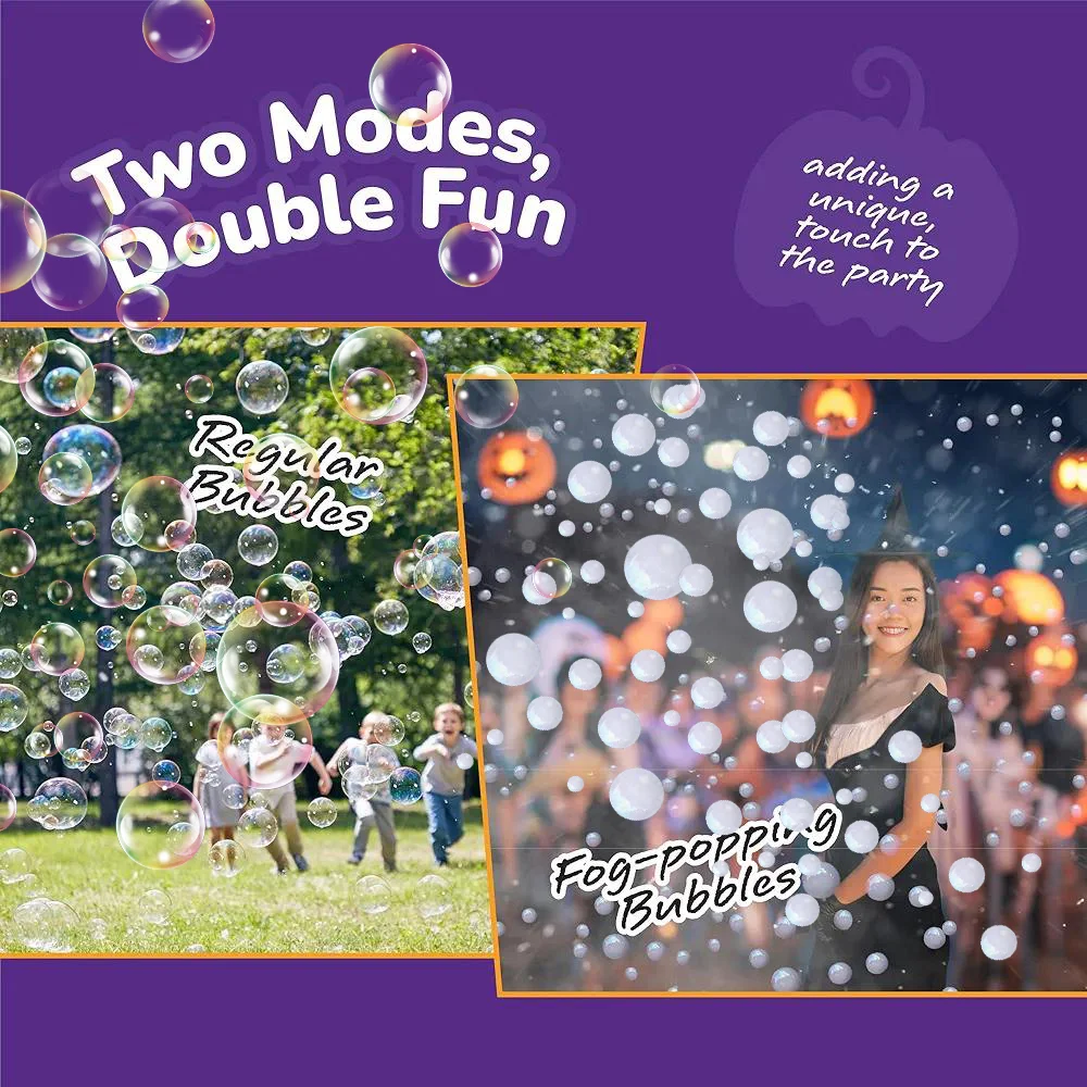 어린이 장난감 생일 선물 결혼식 무대 할로윈 크리스마스용 안개 거품 기계 2가지 기능 모드
