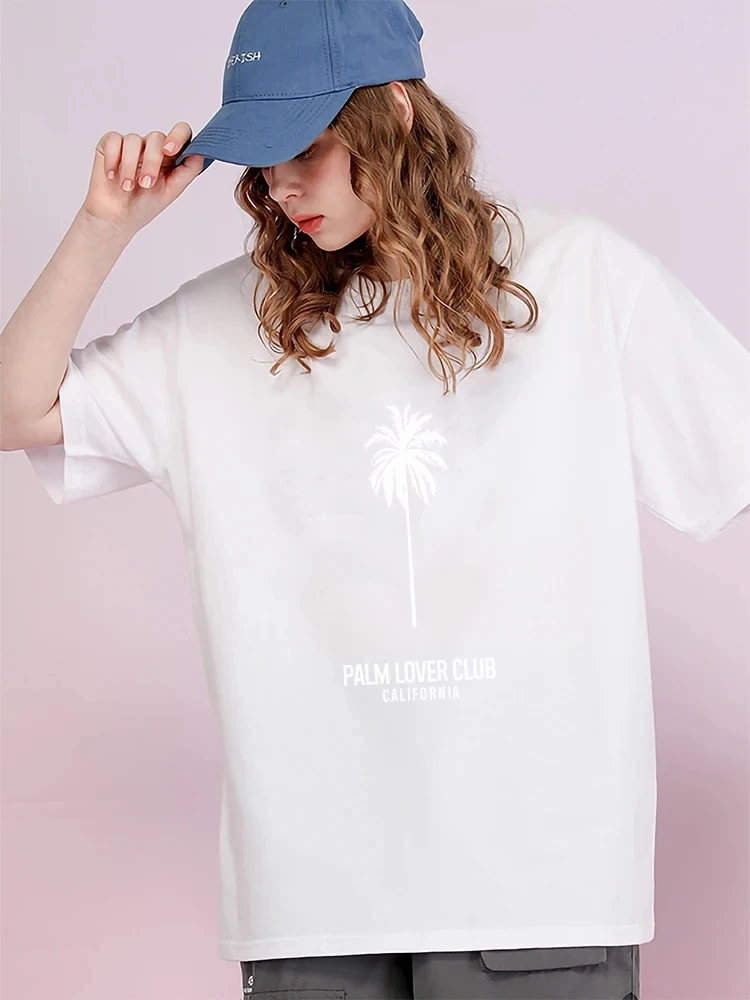 Fun coconut tree Harajuku style graphic Street retro fashion Street wear trend comfortable summer men women universal T-shirt