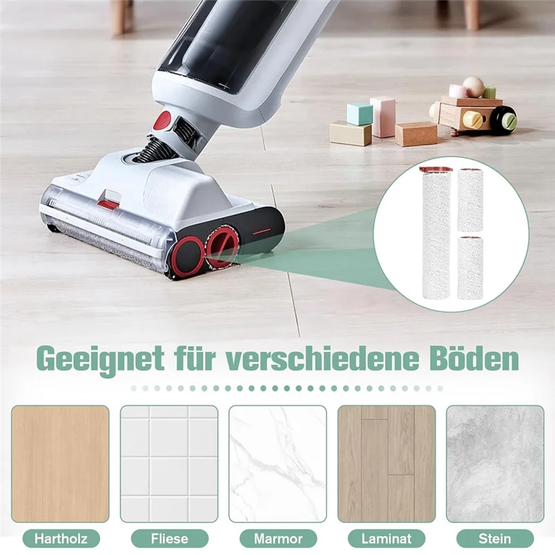 ABUS-Replacement Brush Roller And Hepa Filters Set For Roborock Dyad Pro/Dyad Pro Combo Smart Wireless Wet Dry Vacuum Cleaner