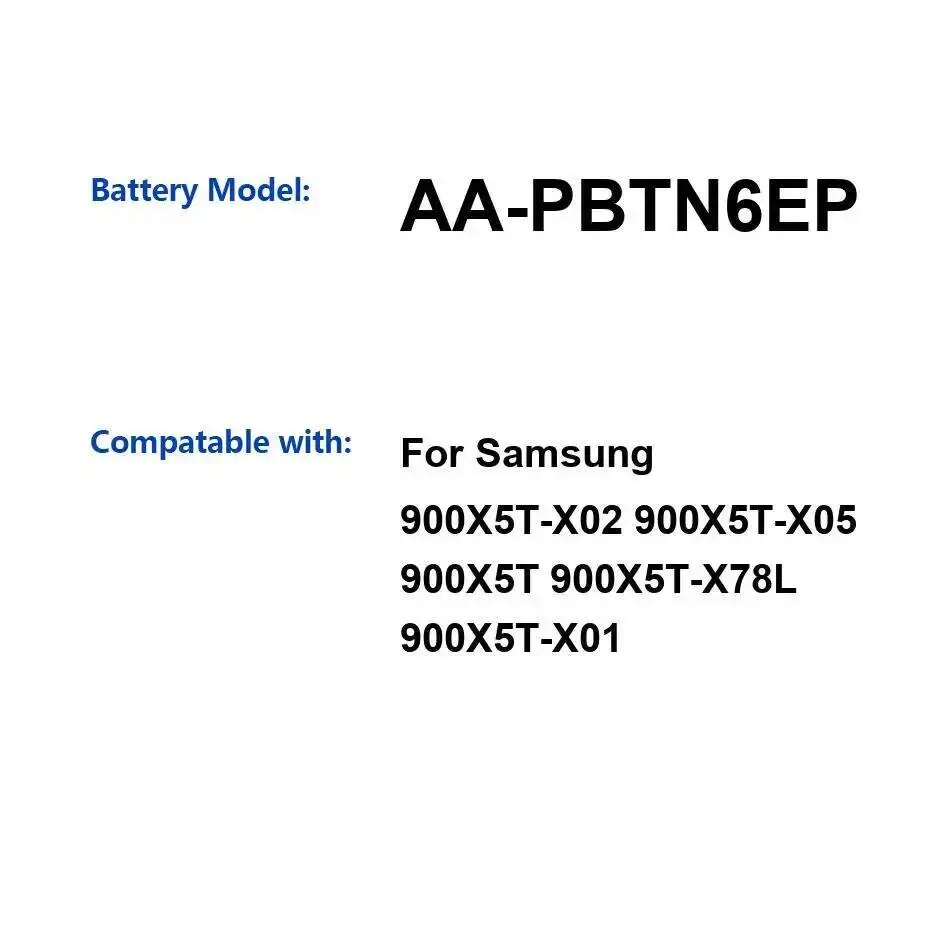 

Аккумулятор для ноутбука AA-PBTN6EP большой емкости 6522 мАч для Samsung 900X5T-X02 900X5T-X05 900X5T 900X5T-X78L 900X5T-X01 Высокоэффективный