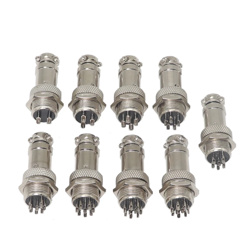

【3 - 1set】 GX12 2/3/4/5/6/7/8/9/10 Pin Male + Female 12mm Circular Aviation Socket Plug Wire Panel Connector with