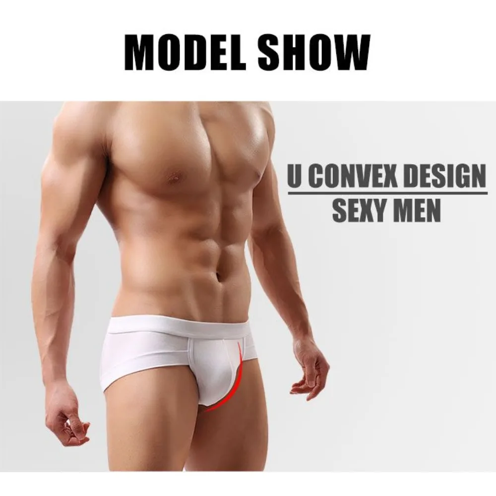 

3pcs Men's Underwear Modal Briefs Low Waist Sexy U Pouch Boxer Underpants Sissy Male Sexy Panties Seamless Lingerie Boxershorts