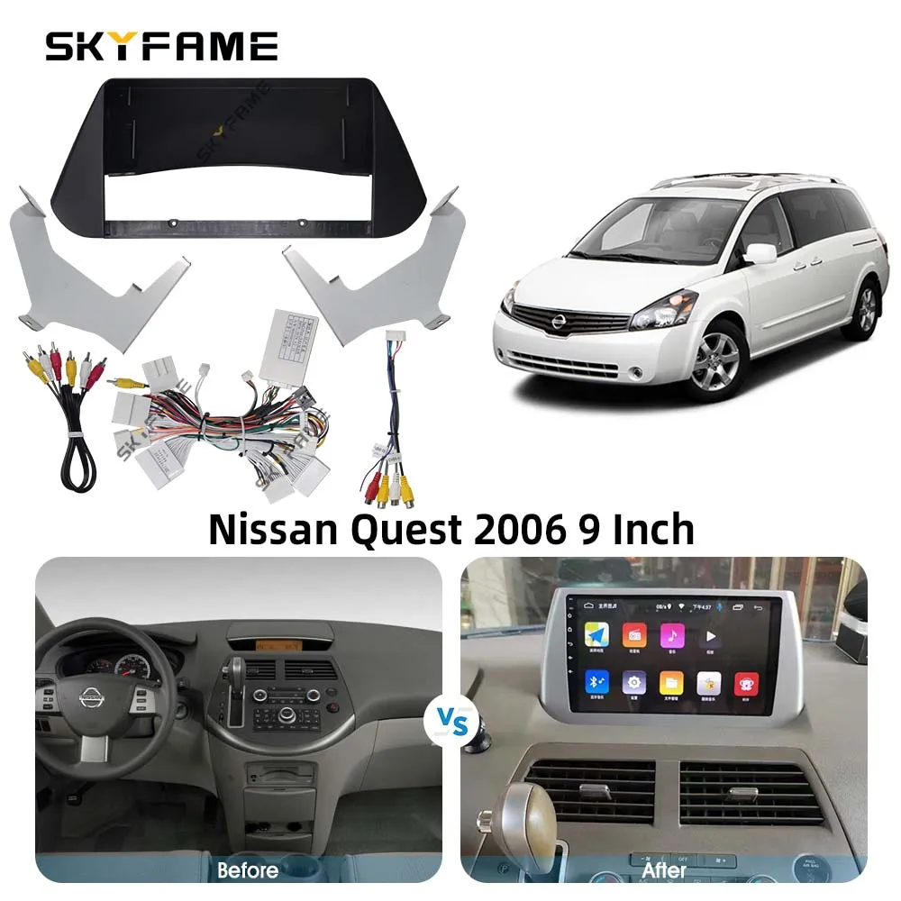 SKYFAME Car Frame Fascia Adapter Canbus Box Decoder Android Radio Dash Fitting Panel Kit For Nissan Quest