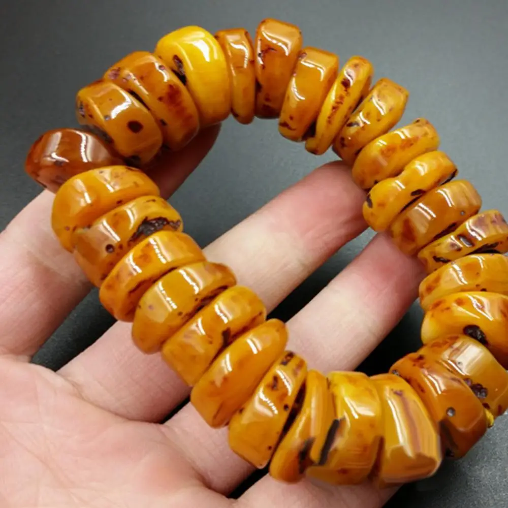 Fashion Bracelet Gift Jewelry Accessory Natural Amber Beeswax Abacus Beaded Hand Gift