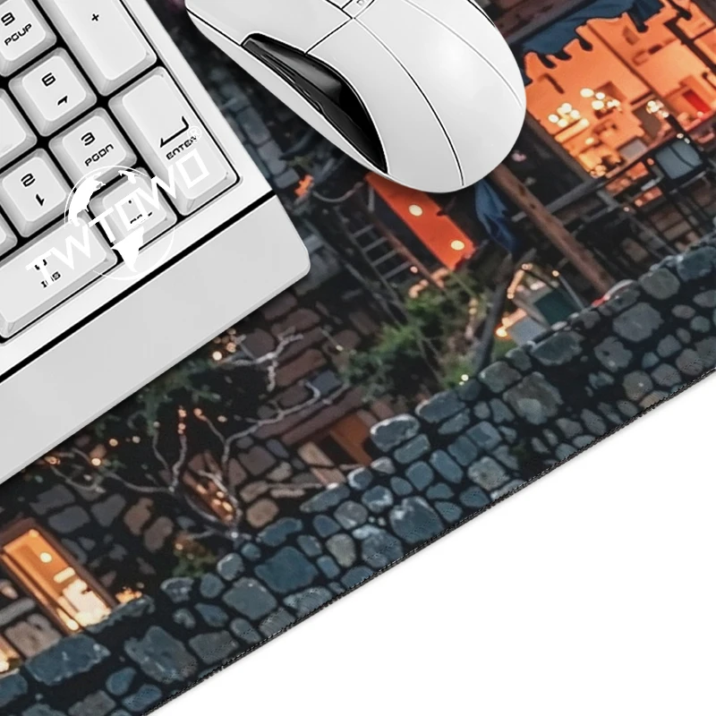 Retro Buildings Mouse Pad Gamer printon demand HD Mousepad XXL Mouse Mat Playmat Carpet Gaming laptop Table Mat Mice Pad