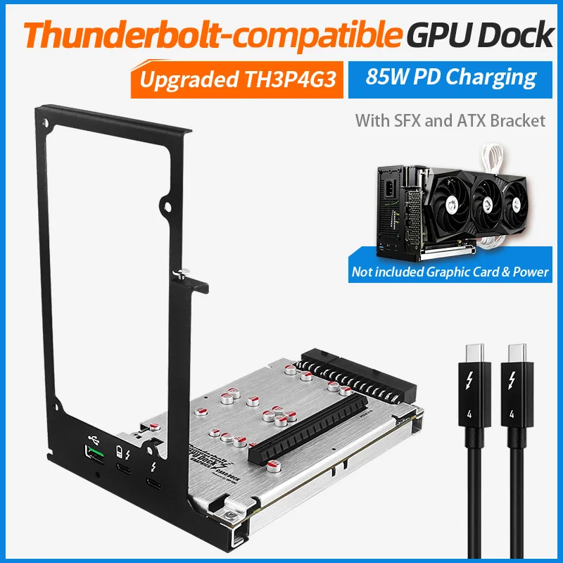 

TH3P4G3 85 Вт PD зарядка Thunderbolt совместимая док-станция для ноутбука к внешней графической карте 40 Гбит/с для Macbook Windows