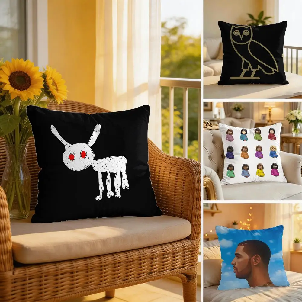 Singer Certified Lover Boy D-Drake Cushion Cover Wrinkle-Resistant Short Plush Cushion Covers Breathable Machine-Washable