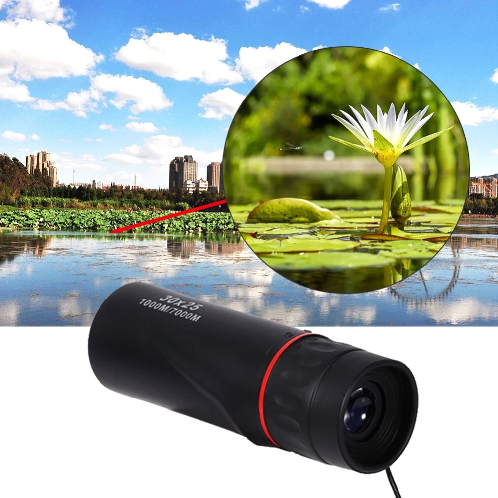 HD 30x25 Monocular Telescope Binoculars Zooming Focus Green Film Binocular Optical Hunting Tourism Scope For Outdoor