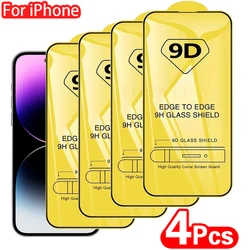 2/4PCS 9D Tempered Glass For iPhone16 15 14 13 12 11 Pro Max Screen Protector For iPhone 78 Plus XR Xs Max Protective Glass Film