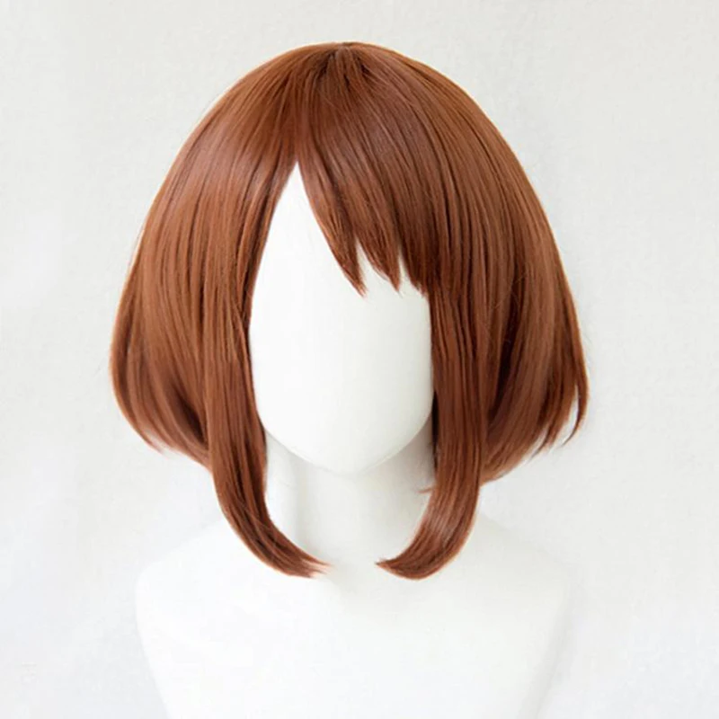 

New 2025 Anime My Hero Academia OCHACO URARAKA Cosplay Wig Women Short Hair Heat Resistant Synthetic Wig Carnival Halloween Prop