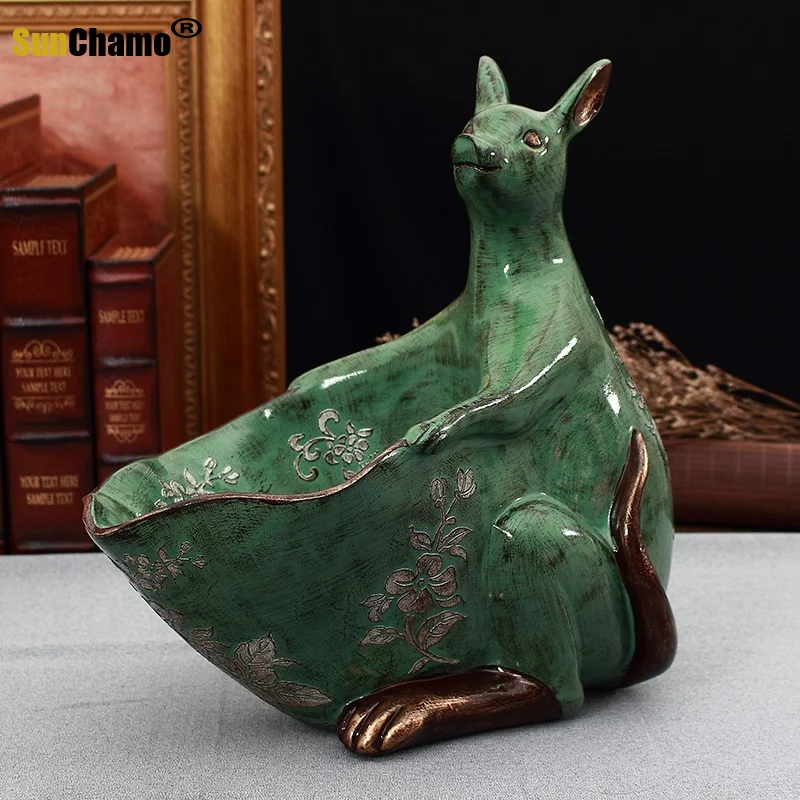 American Retro Creative Entries Kangaroo Sugar Bowl European Style Portraits Decorations Key Plate Home Desk Accessories Gifts