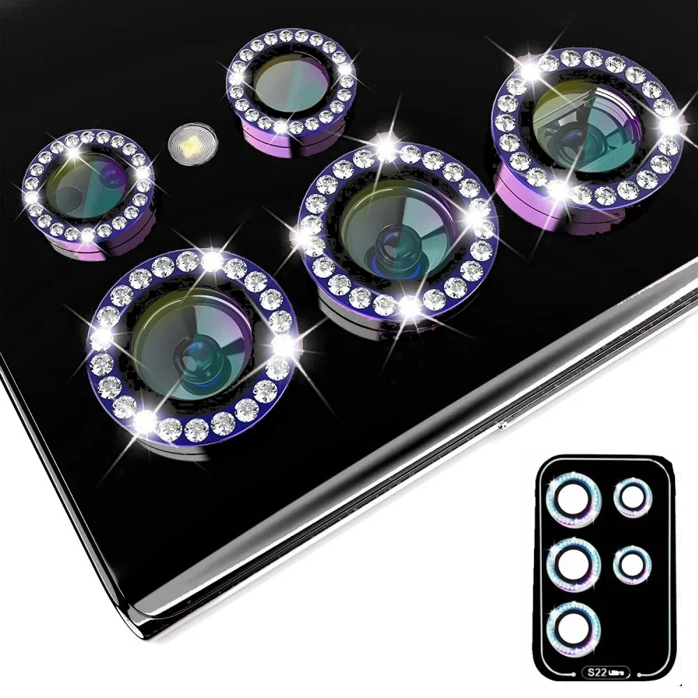 Diamond Camera Glass For Samsung S25 S24 Ultra Metal Glitter Lens Cover Camera Screen Protector For Galaxy S25Ultra Lens Glass