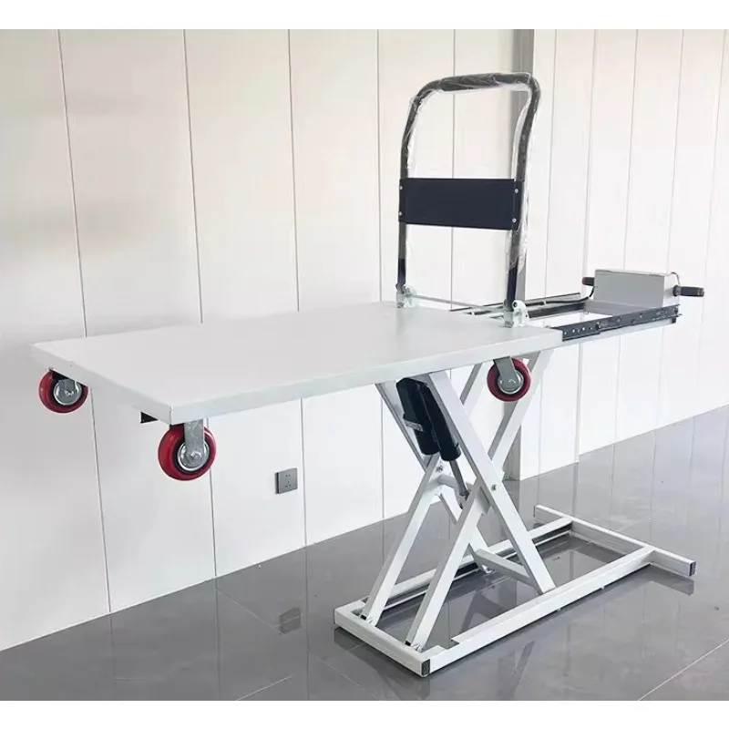 รถเข็นยกไฮดรอลิกไฟฟ้า 200 กก. ใช้แบตเตอรี่ลิเธียม เหมาะสำหรับรถบรรทุกขนาดเล็ก รถตู้ โต๊ะยกขนาดเล็ก