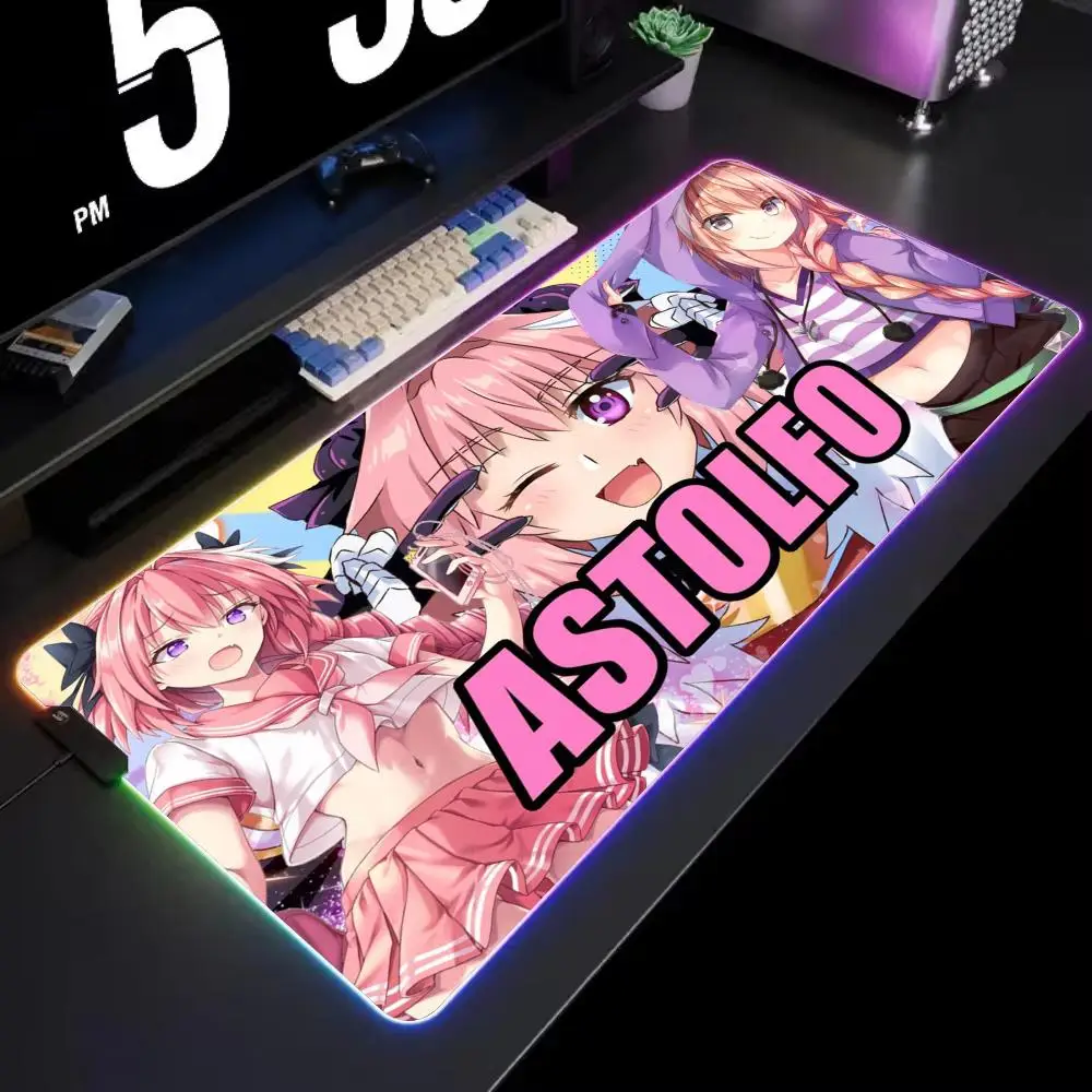 

Astolfos Mouse Pad Gamer Rgb Desk Mat Back Light Led Mousepad Setup Gaming Accessories Deskmat Big Mousepad