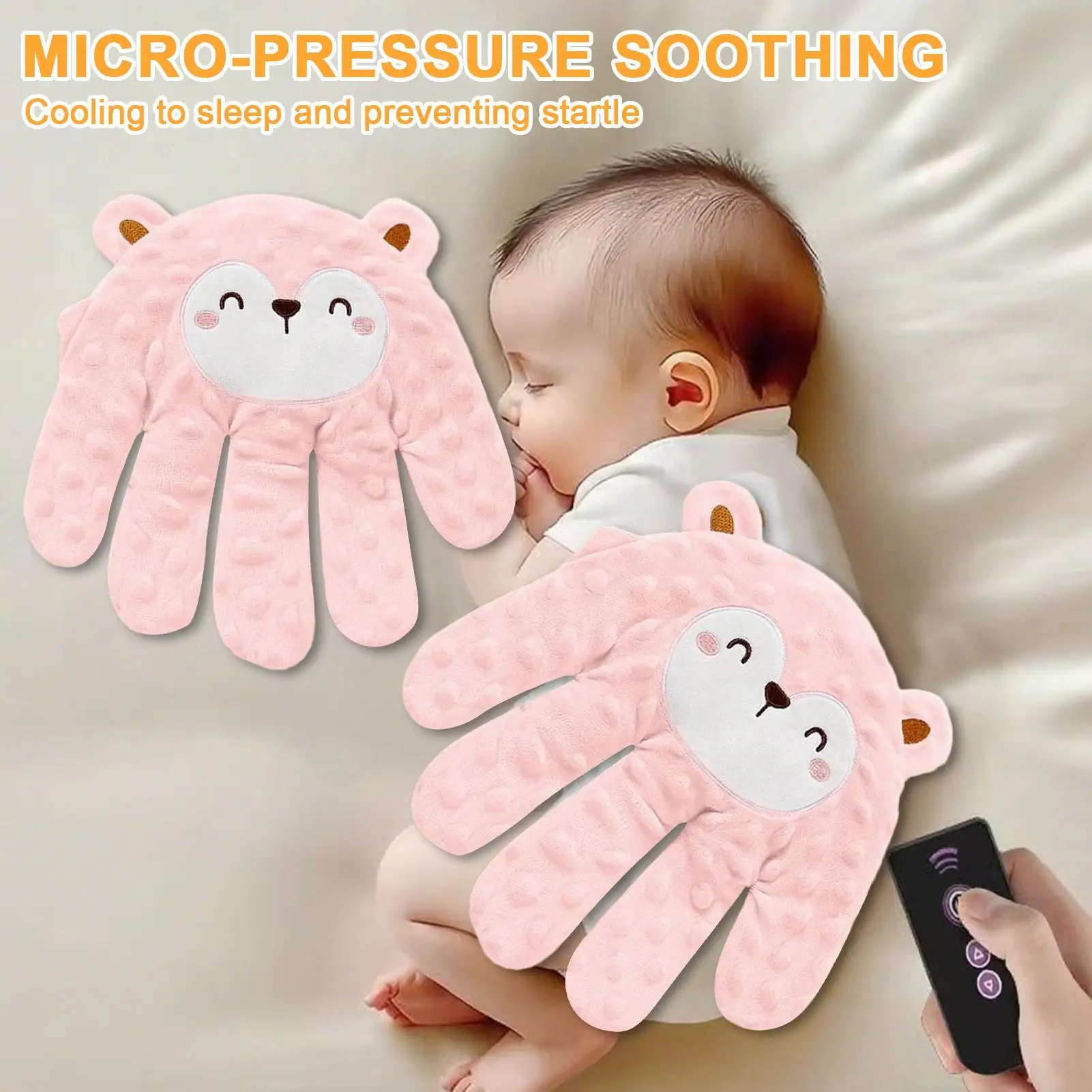 Baby Patter Baby Sleep Patting ของเล่นจุกนมหลอกของเล่นแบบโต้ตอบอัตโนมัติ Startle ป้องกันหมอนปาล์มสําหรับเด็กวัยหัดเดิน Sleeping