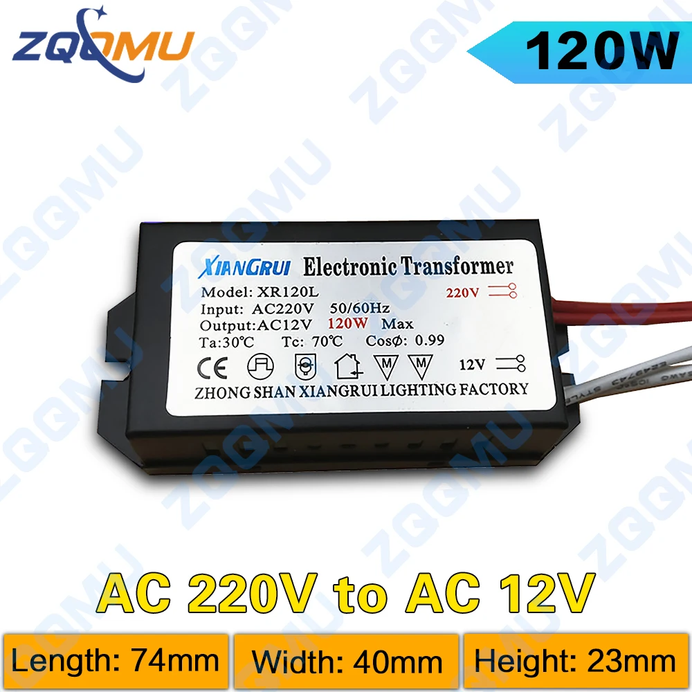 Imagem -05 - Transformador Eletrônico de Metal 220v Driver 12v 20w 50w 60w 80w 120w 160w 180w 200w 250w para Lâmpadas Led Fonte de Alimentação