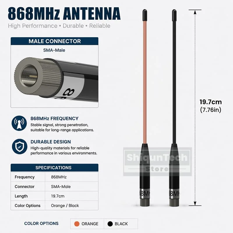 868MHz LoRa Soft Whip Antenna SMA Male Connector High Gain 10dBi RF Antenna Suitable For LoRaWAN gateways wireless sensors 1/2PC view 5