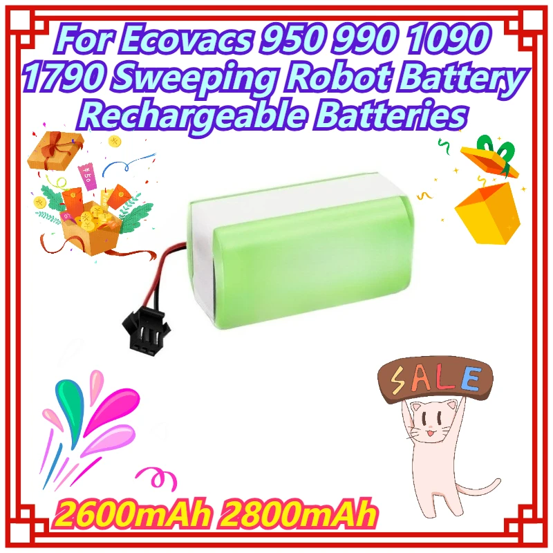 

2600mAh 2800mAh For Ecovacs 950 990 1090 1790 Sweeping Robot Battery Rechargeable Batteries