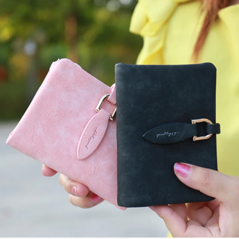 Female Wallet 2023 Women's Letter Print Wallet Short Change Purse Handbag for Coins Cards Cash Leather Coin Pocket Cartera Mujer