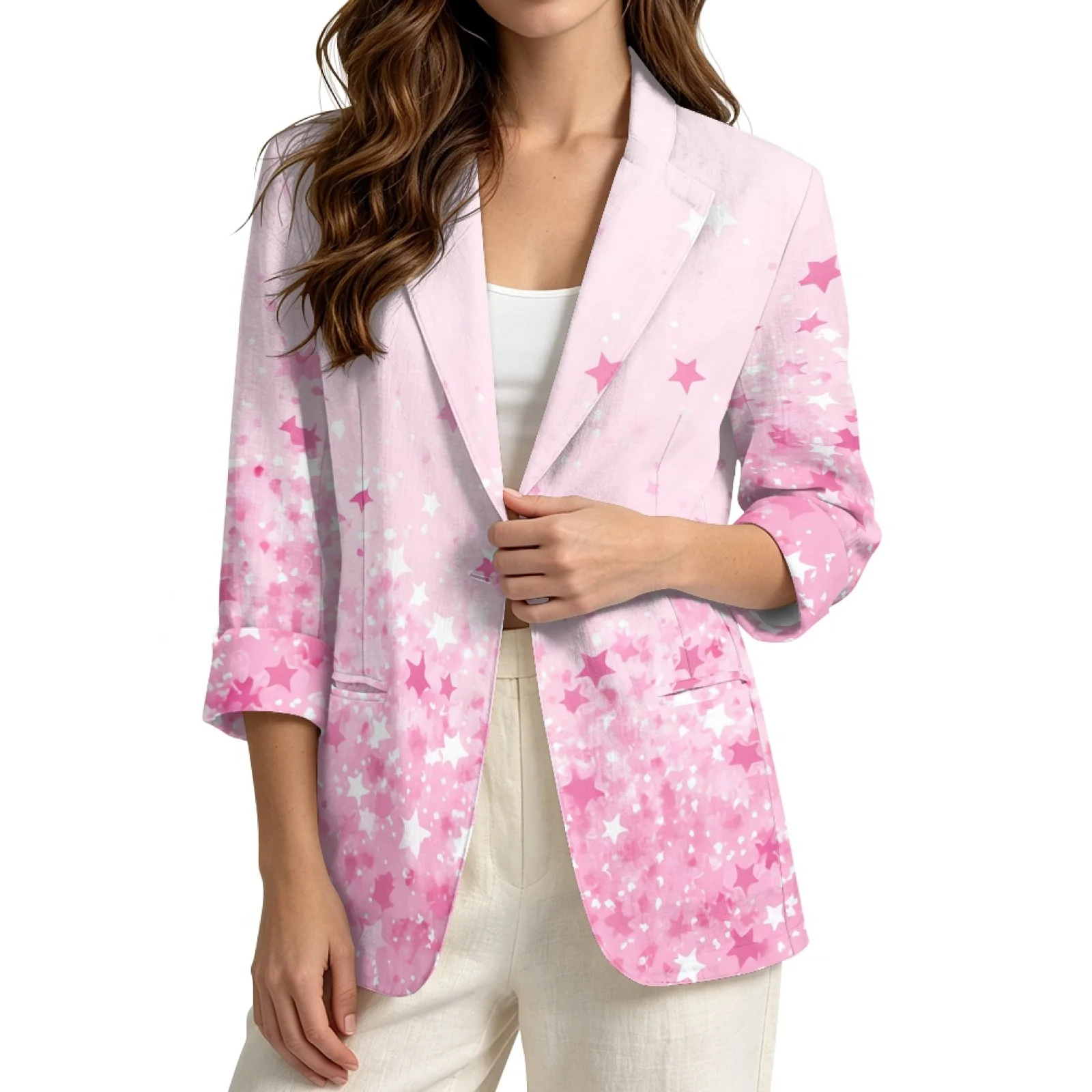 PENSTROLL Star Linen Like Beach Cover Up Layering Tank Jacket for Women Breathable Thin Coat