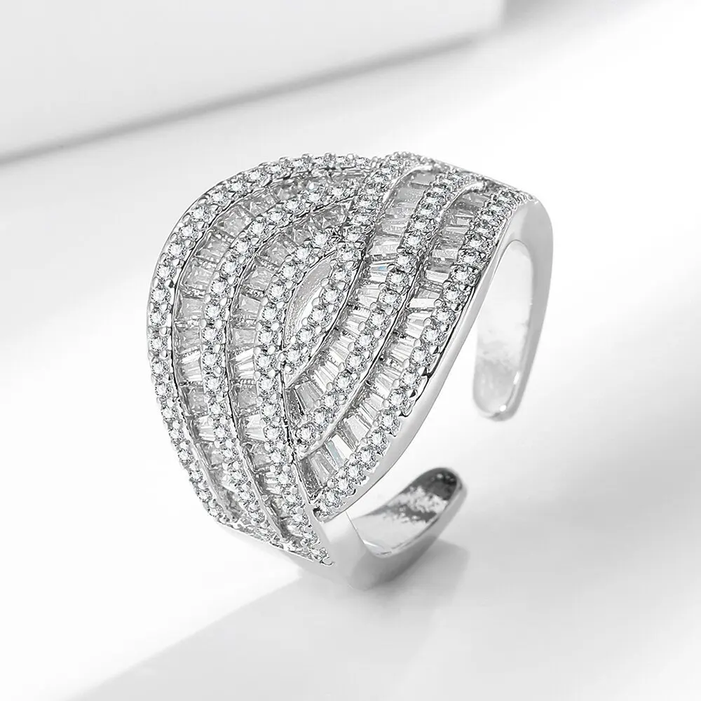 

Кольцо из стерлингового серебра 925 пробы, преувеличенное кольцо с бриллиантом, женское модное простое ювелирное изделие на день рождения, свадьбу, годовщину, подарок