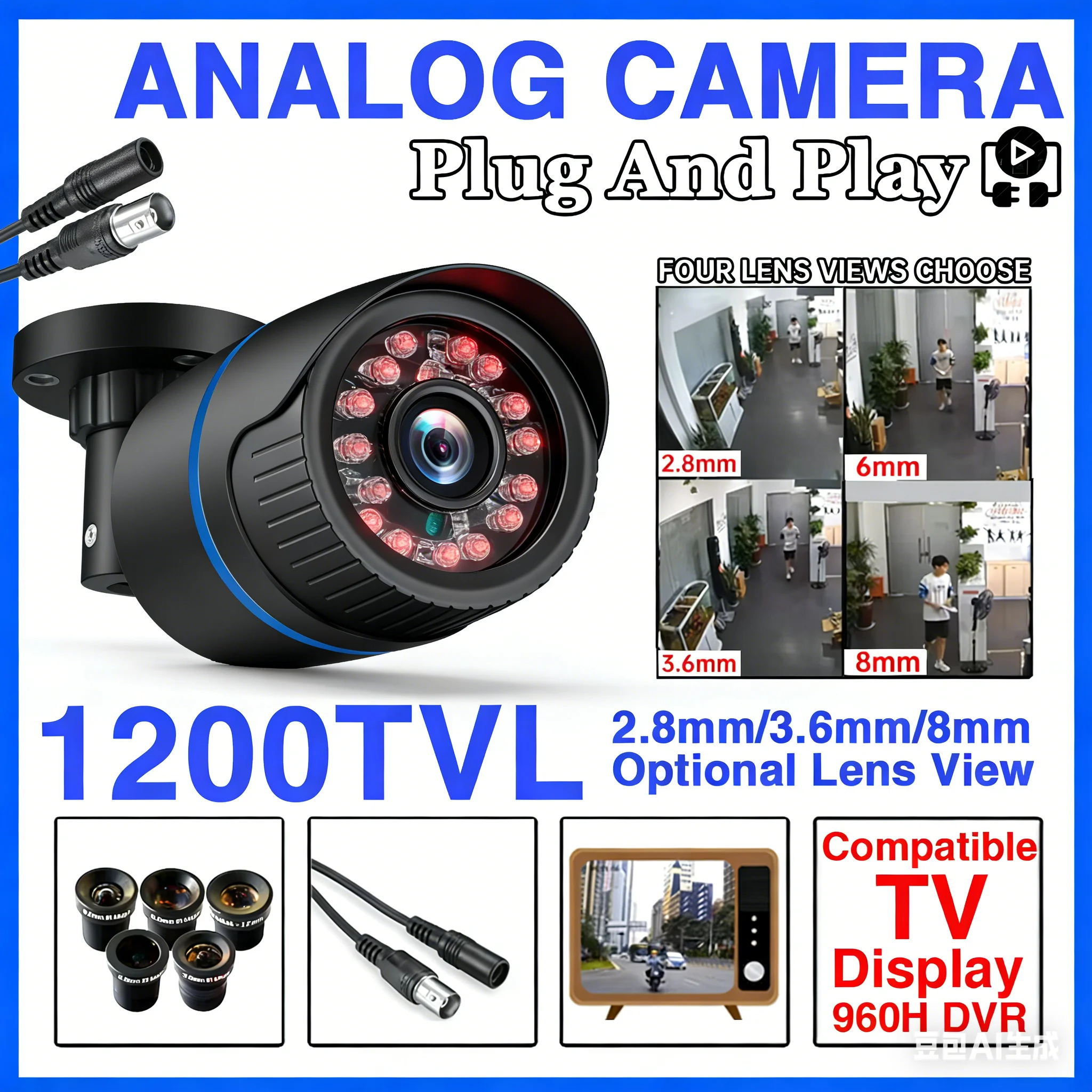 

HD 1200TVL Real CVBS аналоговая миниатюрная камера видеонаблюдения ночного видения IR-CUT уличная водонепроницаемая IP66 мини-камера наблюдения, совместимая