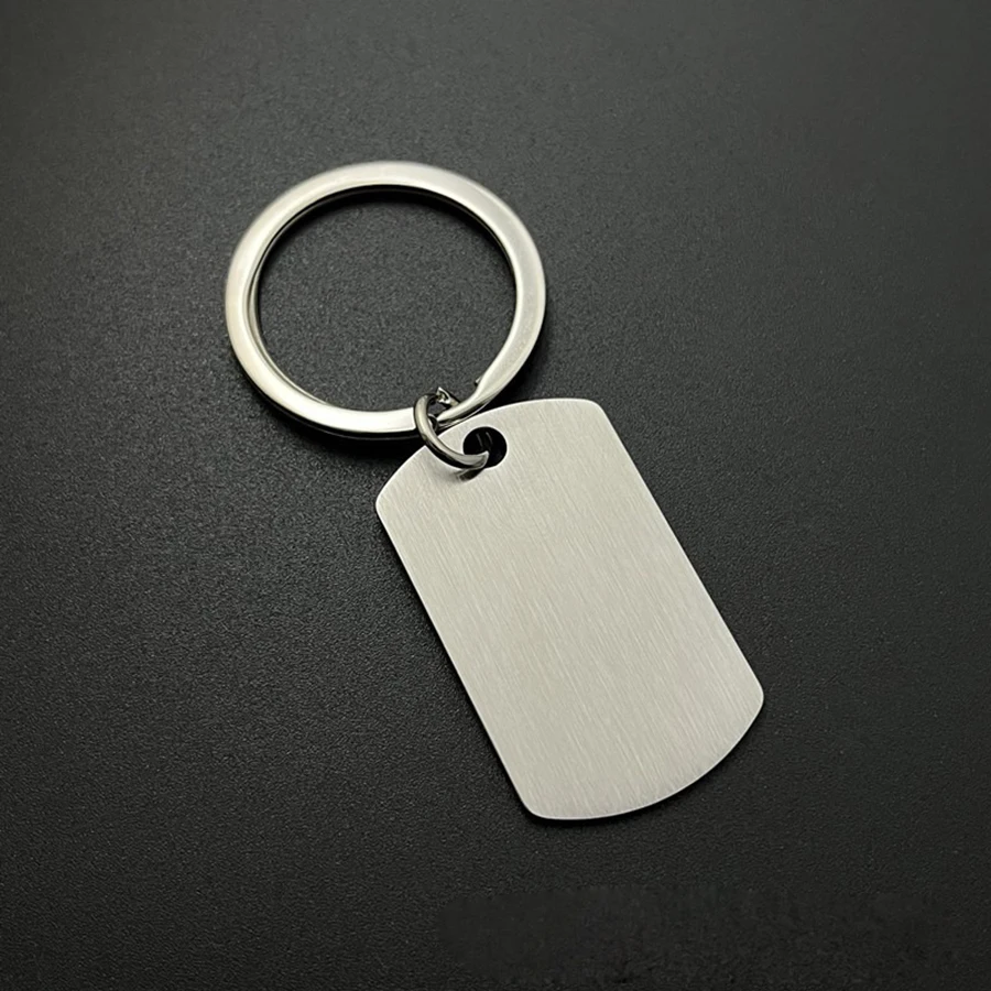 100 pieces of stainless steel keychains, steel color, blank, fashionable keychains, car key pendants, women's and men's jewelry,