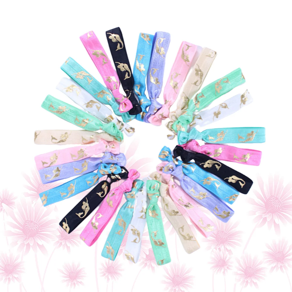 

42 Pcs Hair Ribbons Ponytail Holder Rope Accessories Elasticity Ties Band Rings