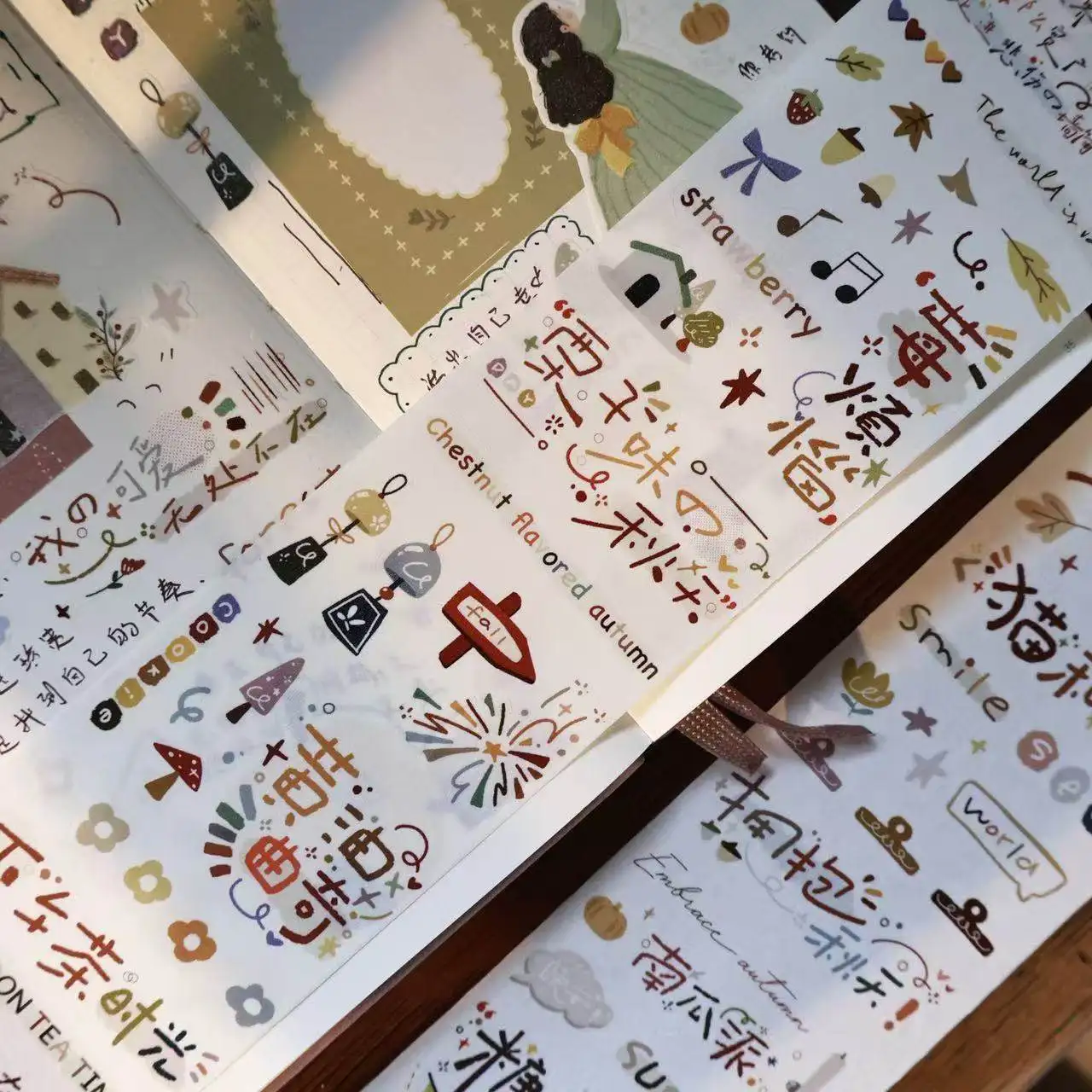 

Иер (или Иер) Но. Набор декоративных лент PET Washi Tape «Теплая осень» (2 шт., 5 фаз), предварительно вырезанные, в стиле ретро