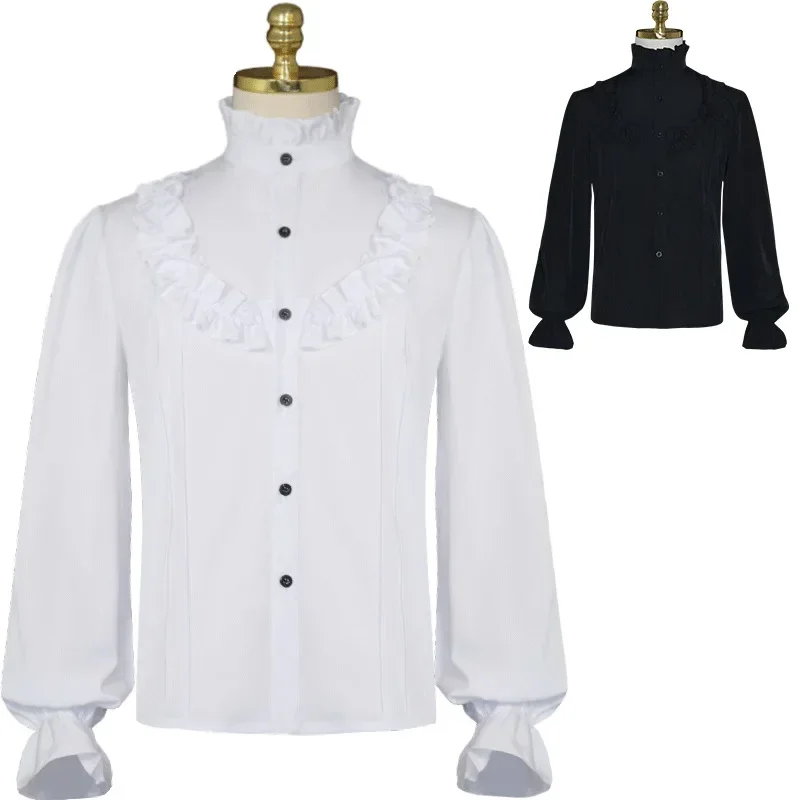 New Euro-American Men's Medieval Shirt Victorian Top