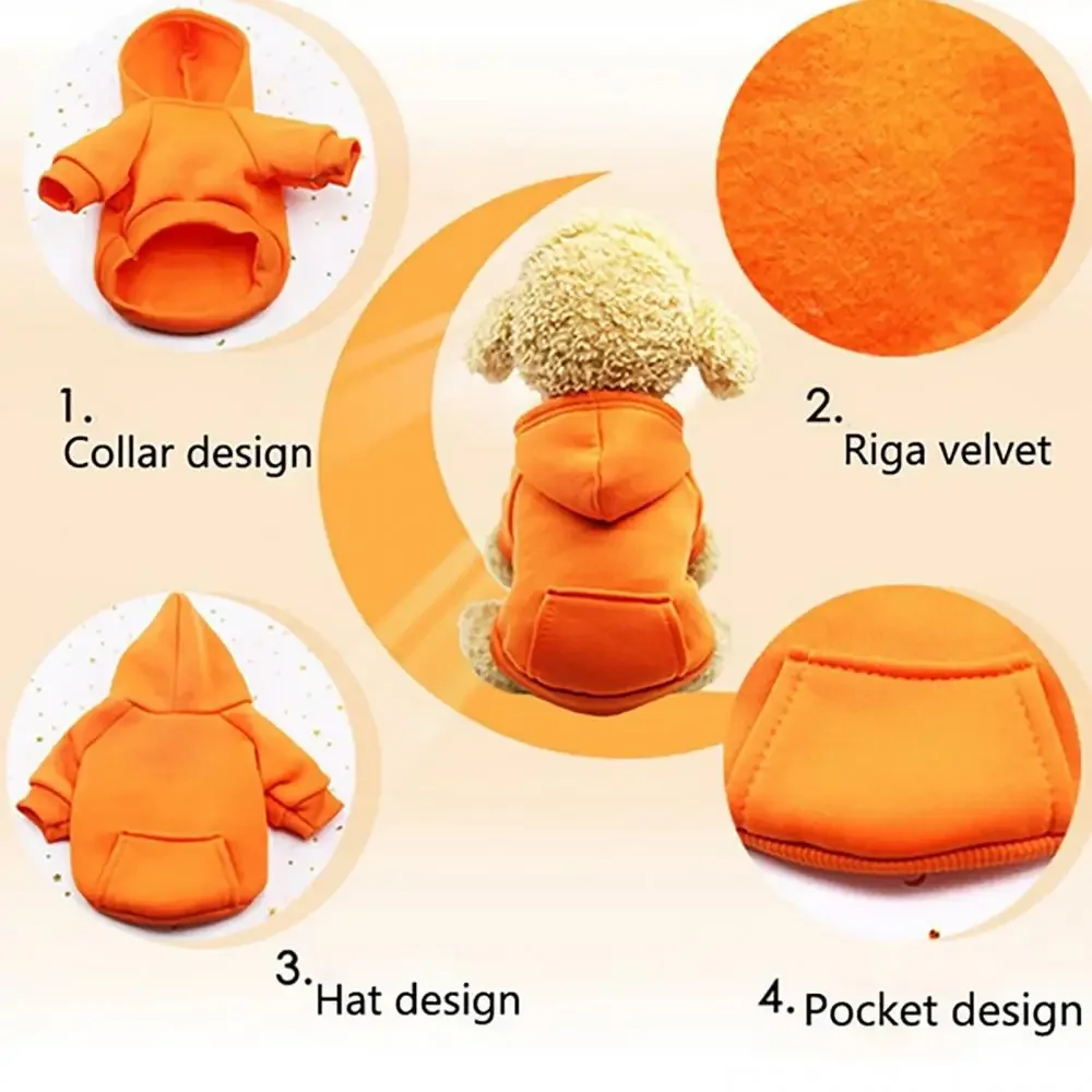 Winter-Hoodie-Sweatshirt-Jacke für kleine und mittelgroße Hunde, Haustiermantel, Welpenkleidung, Chihuahua-Kostüm, Bulldoggen-Kostüm, Welpen-Haustier-Herbstbekleidung – Detail 24