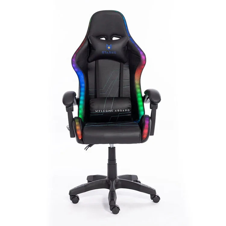 

Home Office Comfortable Game Chair Gaming Chair PC Computer RGB LED Light Gaming Chair with height adjustment