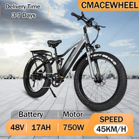 CMACEWHEEL TP26 Electric Bike 750W Motor 48V17AH Lithium Battery Electric Bicycle 26*4 inch Fat Tire Hydraulic Disc Brake E-Bike
