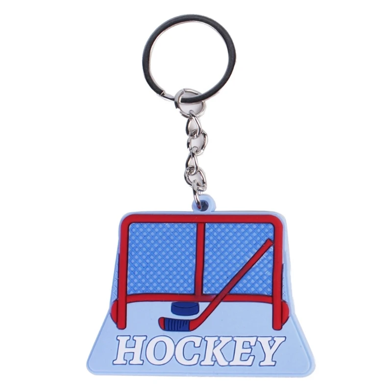 Ice Hockey Sports Pendant Keyring Cartoon Winter Sports Charm Keychain Car Keys Holder Bag Pendant Handbag Accessories